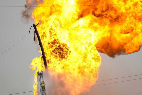 لوله اصلی گاز کرمانشاه منفجر شد +ویدیو