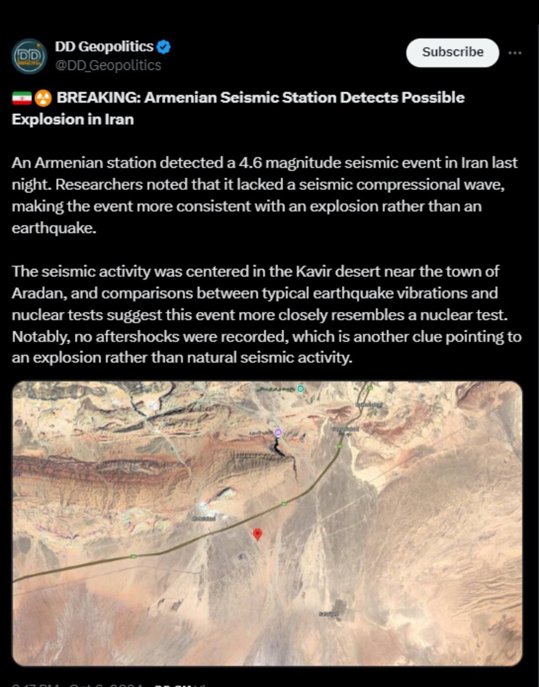 آیا ایران شنبهشب آزمایش هستهای انجام داد؟