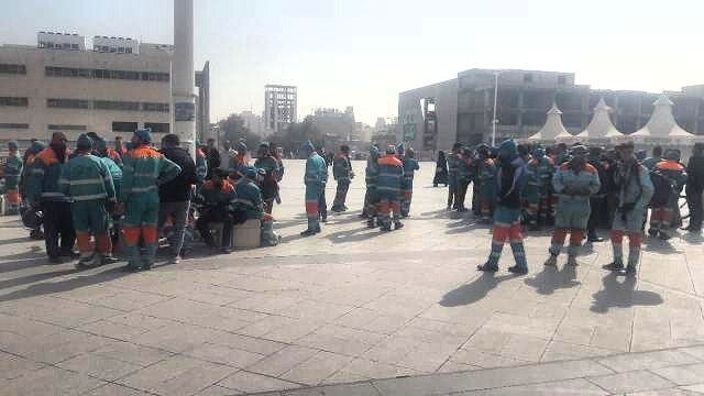 دلایل تجمع رفتگران مشهدی چه بود؟ +فیلم و عکس