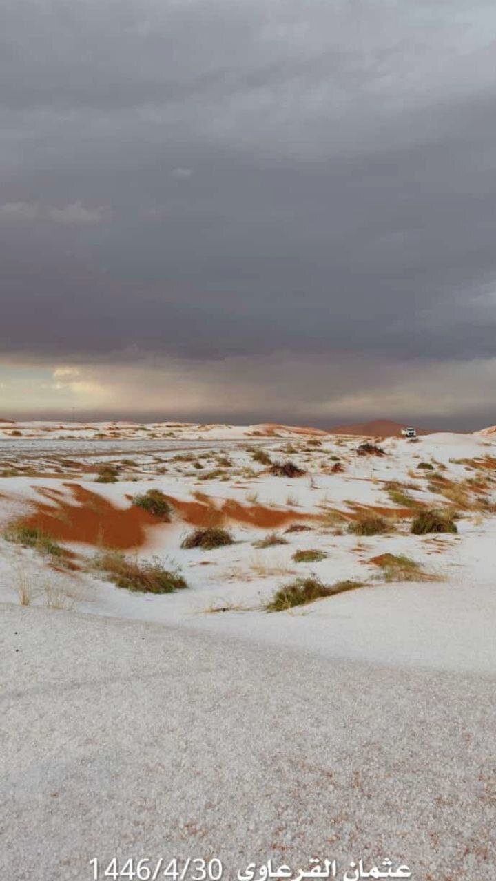 بارش تگرگ در عربستان