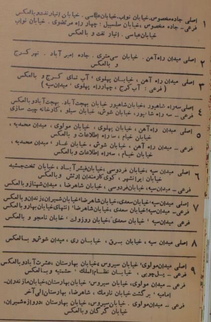 عکس دیدنی از نقشه راهنمای اتوبوسرانی در تهران ۷۰ سال پیش!