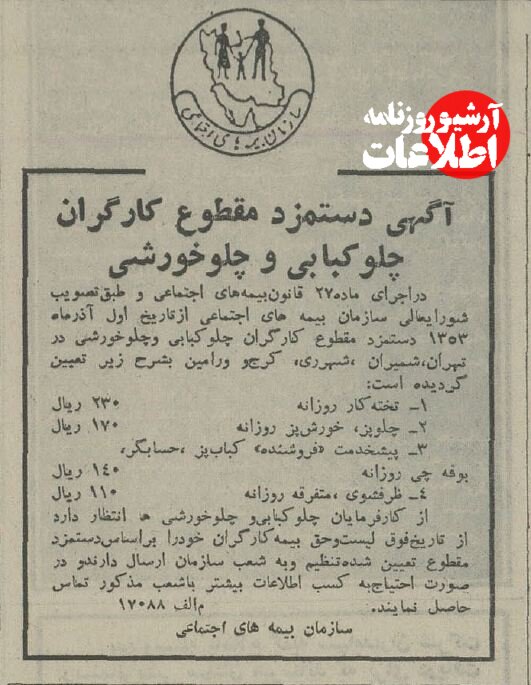 حقوق کارگران چلوکبابیها در تهران ۵۰ سال پیش چقدر بود؟