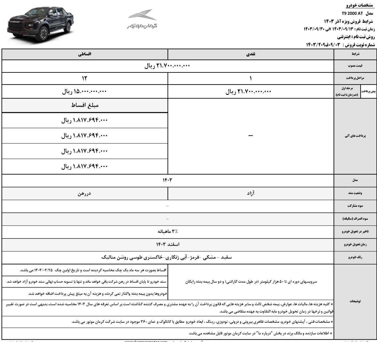 فروش نقدی و اقساطی ۳ خودرو؛ مهلت ثبت نام تا ۳۰ آذر ۱۴۰۳ +جدول قیمت