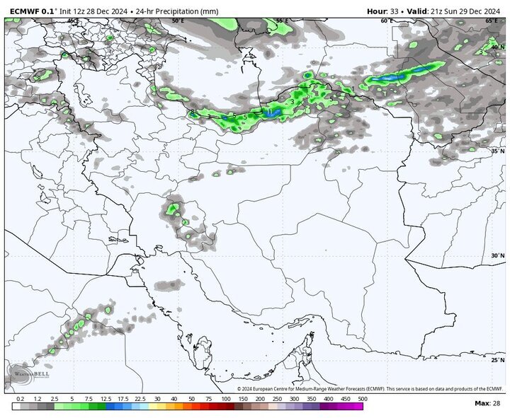 بارش سنگین برف و باران در اکثر استانها +نقشه و هواشناسی فردا دوشنبه ۱۰ دی