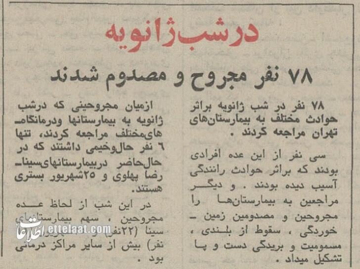 شب کریسمس در تهران ۷۸ نفر مجروح شدند! +جزئیات