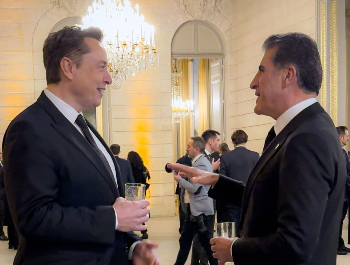 رئیس اقلیم کردستان عراق در کاخ الیزه به دیدار ایلان ماسک رفت +عکس