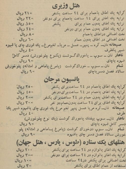 قیمتهای عجیب بهترین هتل در اصفهان ۶۰ سال پیش!