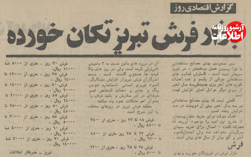 قیمت فرش تبریز تکان خورد! +عکس و قیمت