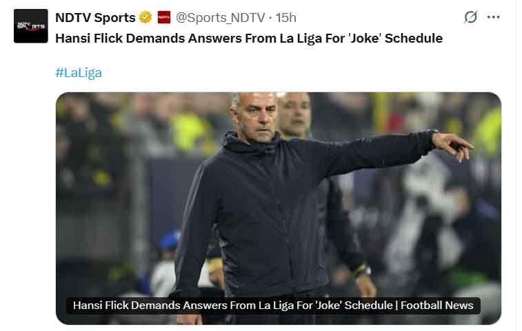 انتقاد هانسی فلیک از لالیگا
