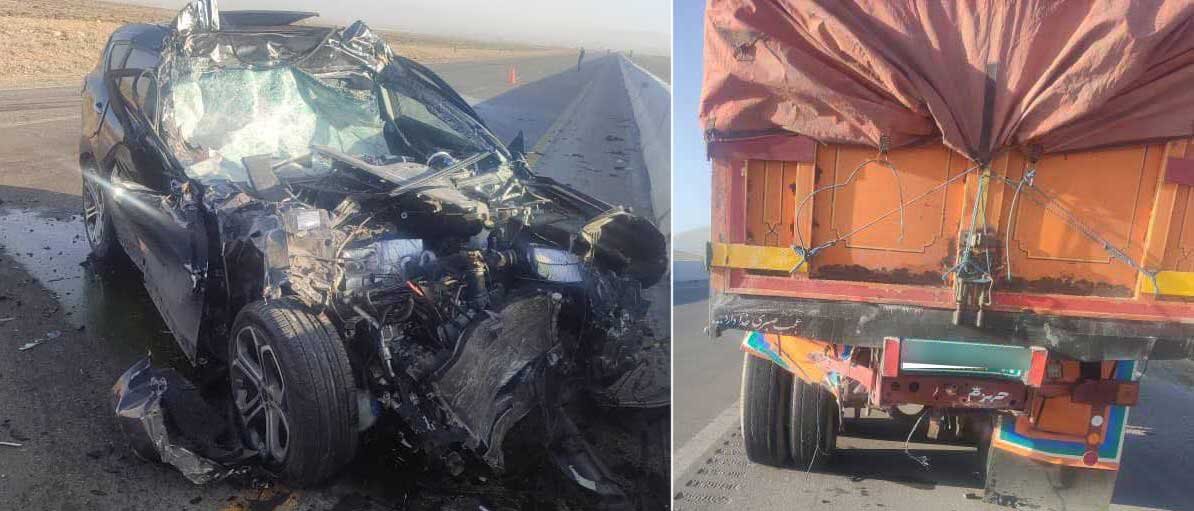 تصادف کامیون و فیدلیتی در جاده