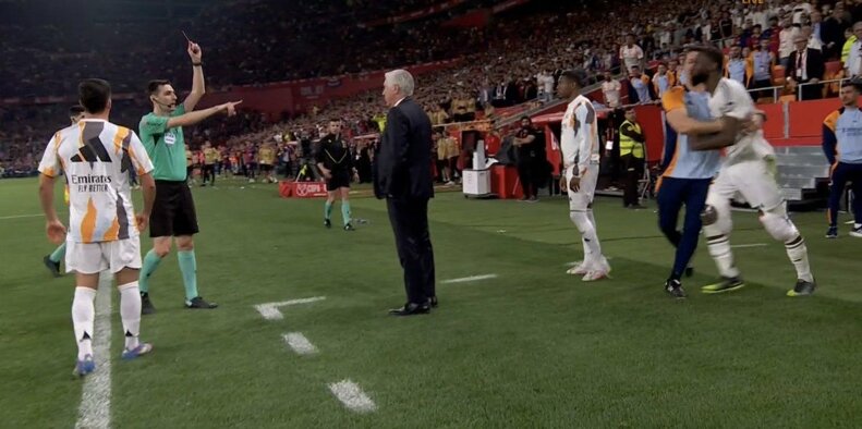 اخراج رودیگر به دلیل اعتراض به داور