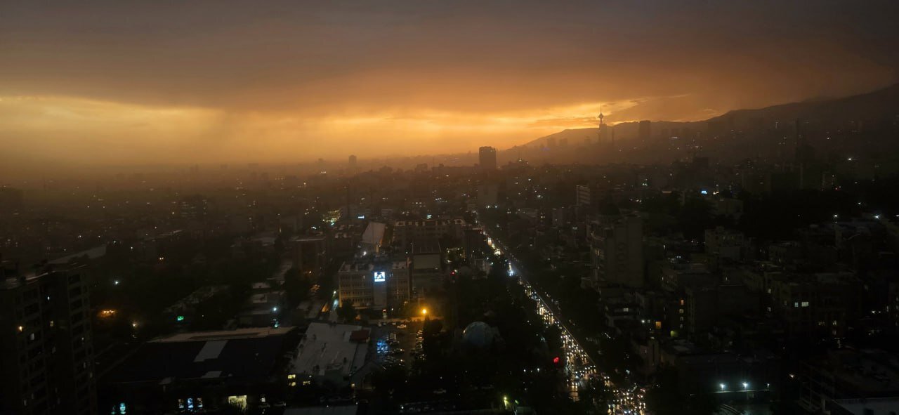 آسمان تهران پس از طوفان شدید و بارش باران