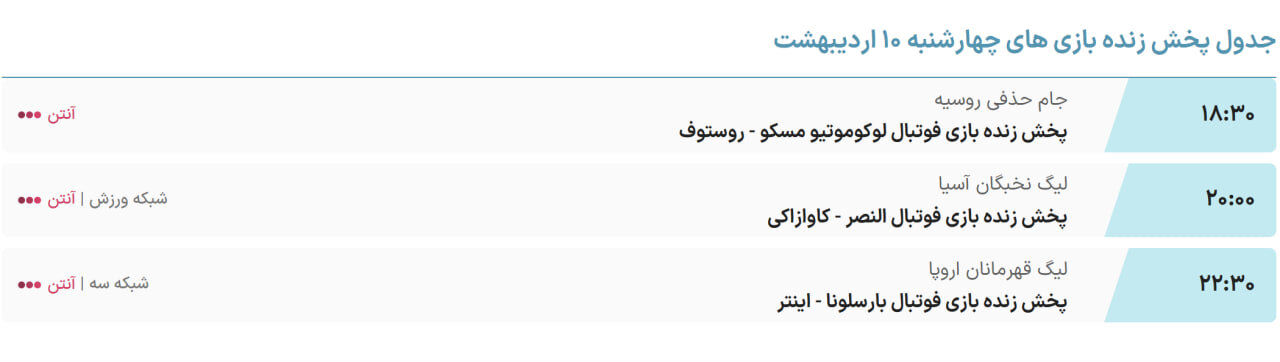 پخش زنده لیگ قهرمانان اروپا ساعت بازی اینتر و بارسلونا