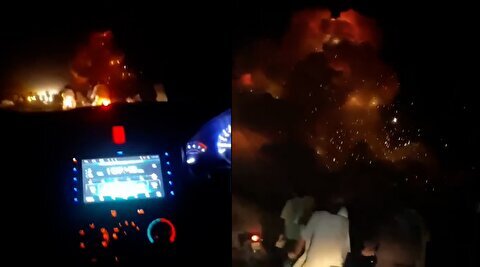 تصاویری واضح از لحظه اصابت یکی از موشکهای هند در پاکستان منتشر شد +ببینید اصابت یکی از موشکهای هند در پاکستان