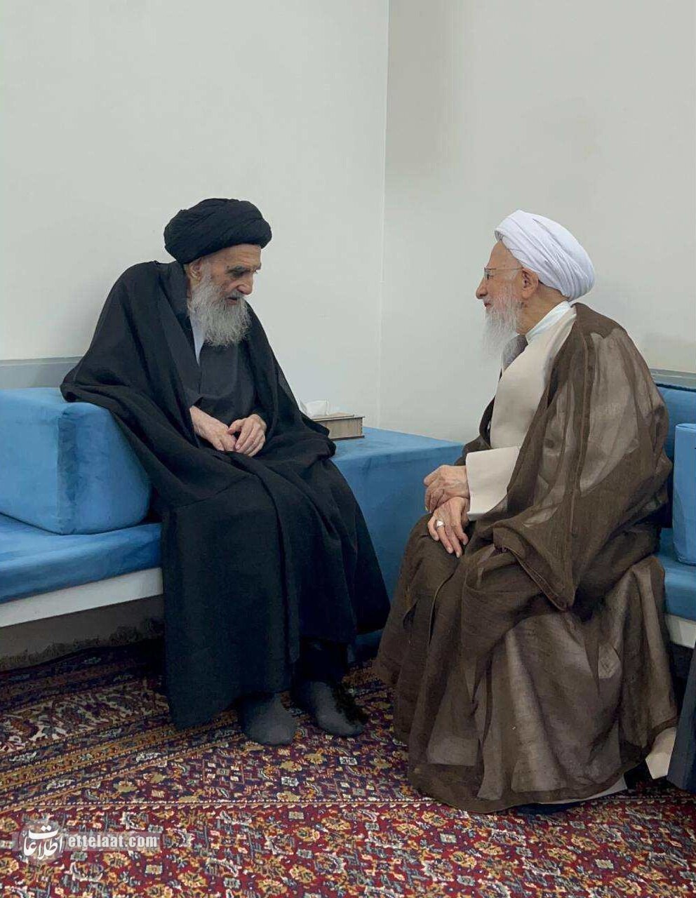 آیت‌الله جوادی آملی به دیدار آیت‌الله سیستانی رفت +عکس