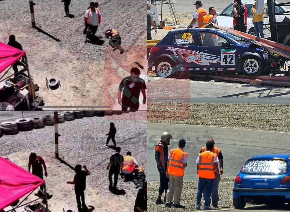 حادثه تلخ در ورزشگاه آزادی؛ برخورد ماشین مسابقه‌ای با خبرنگاران +فیلم و عکس