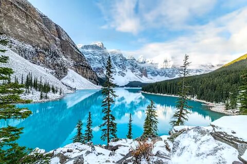 ویدیو | یخ‌های کریستالی دریاچه کانادا