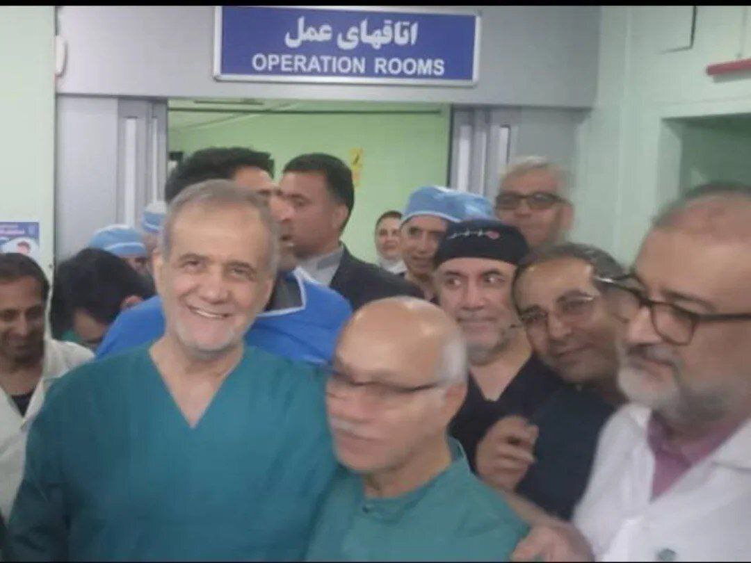 مسعود پزشکیان در بیمارستان مدنی تبریز