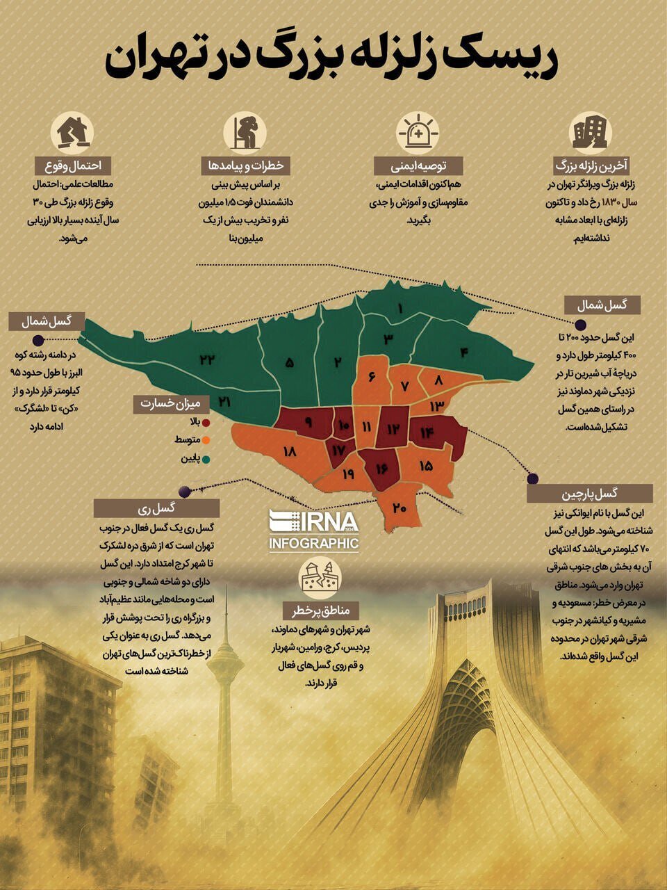 خسارات زلزله تهران