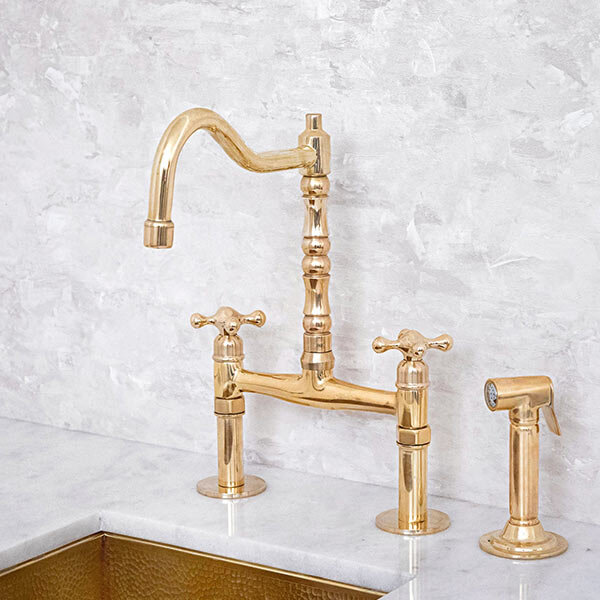 شیر روشویی طلایی مدل پل