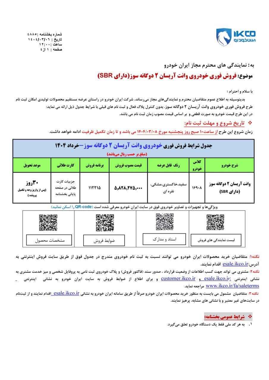 فروش فوق‌العاده ایران خودرو