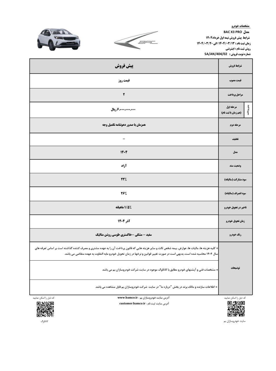 پیش فروش و فروش قسطی یک خودرو از فردا؛ مهلت ثبت‌نام تا ۲۰ خرداد +قیمت