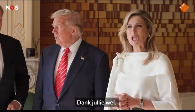 ملکه هلند در پخش زنده ادای ترامپ را درآورد؟ +ویدیو