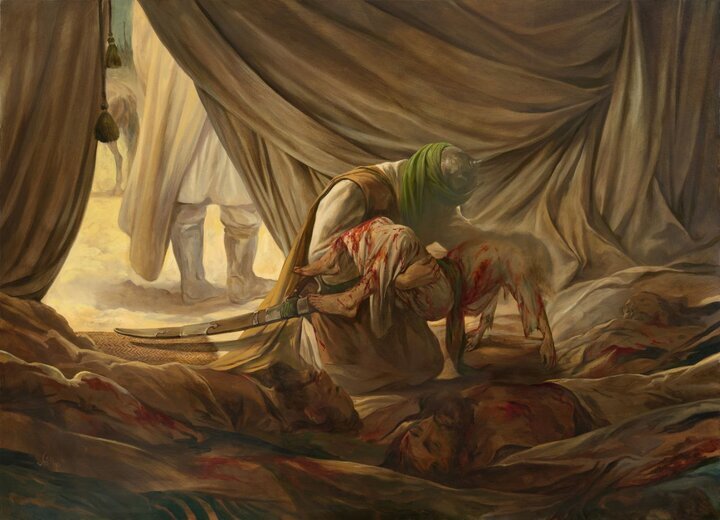 نقاشی جدید حسن روح‌الامین درباره واقعه کربلا