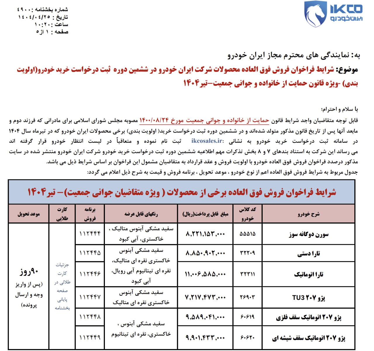 فروش فوقالعاده و پیش فروش ۱۱ محصول ایران خودرو از امروز؛ مهلت ثبتنام تا ۱ مرداد ۱۴۰۴ +قیمت