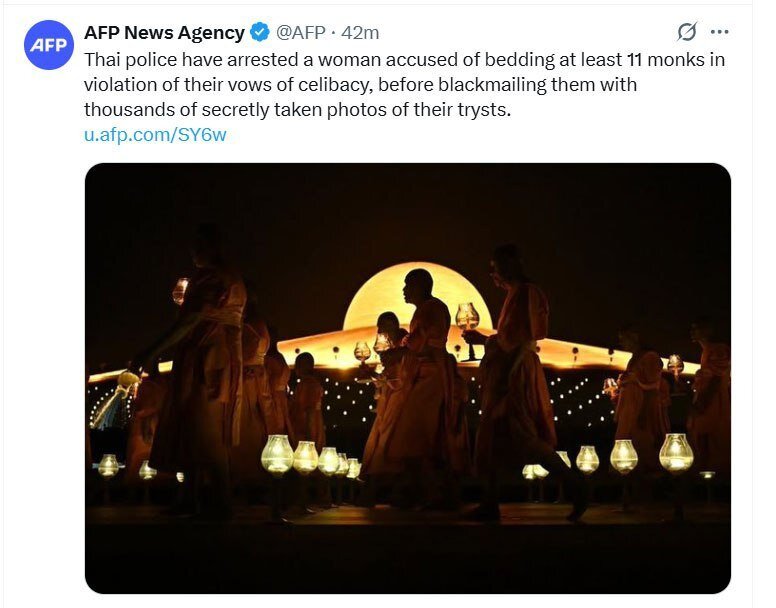 زن تایلندی ۱۱ راهب را اغفال کرد +عکس