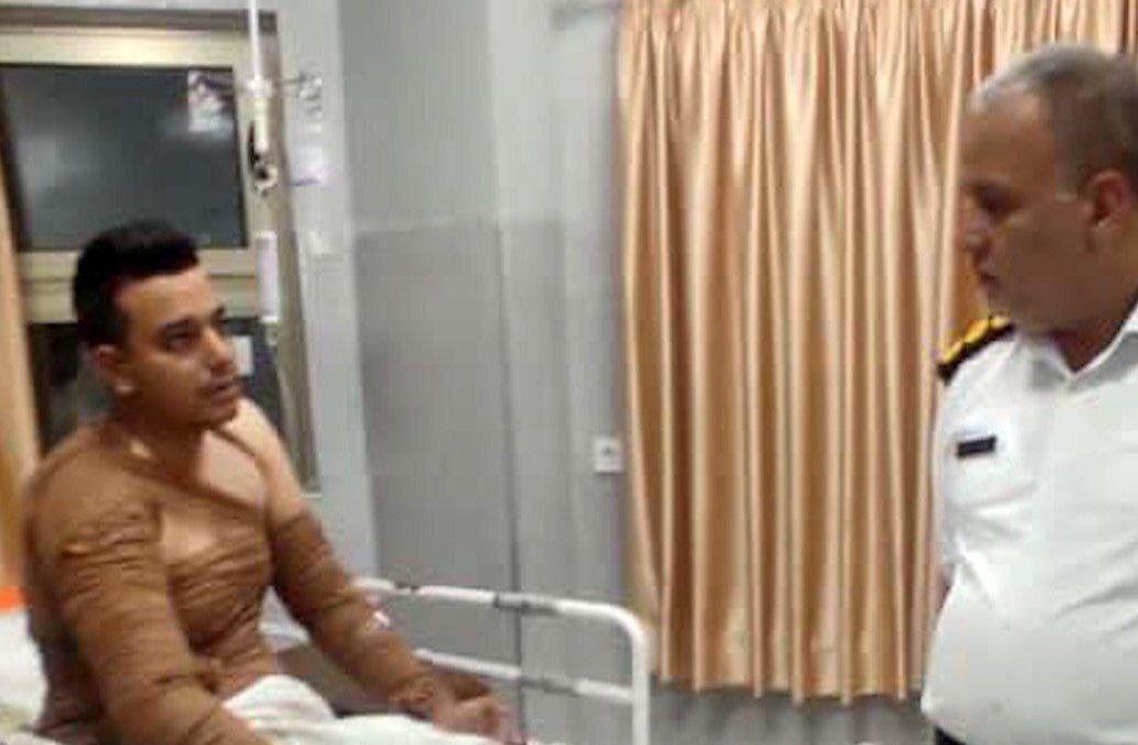 اولین تصویر از پلیسی که توسط راننده عصبانی به آتش کشیده شد