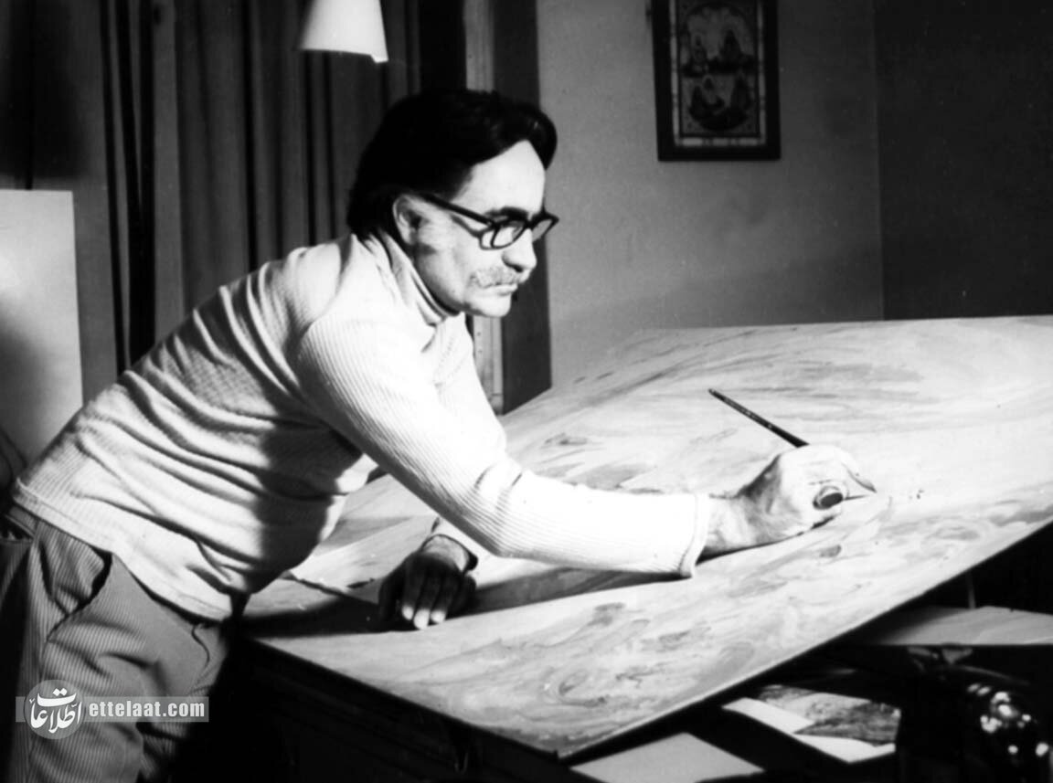عکس‌های دیده نشده از استاد فرشچیان در سال ۱۳۵۵