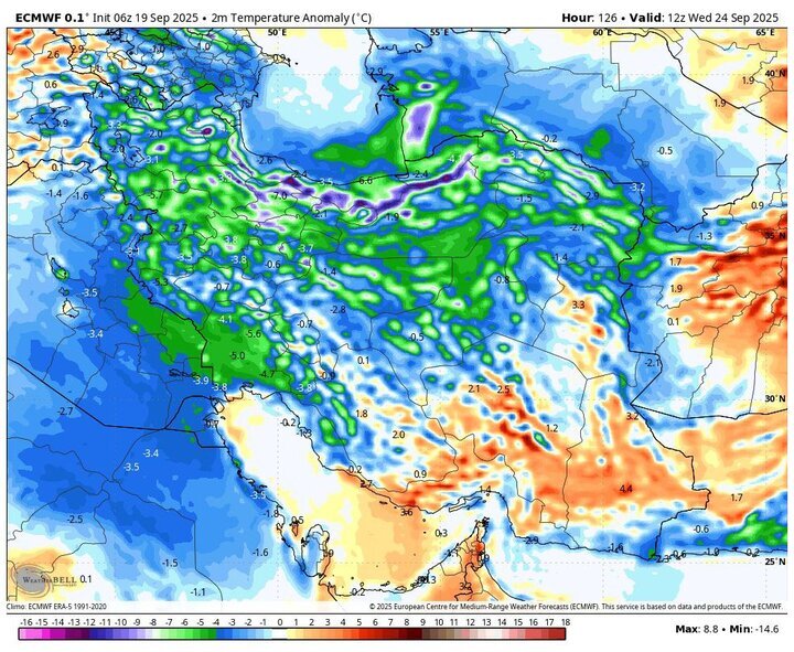 موج تازه بارشهای پاییزی در راه است/ برای خنک شدن هوا و باران آماده باشید +نقشه هواشناسی