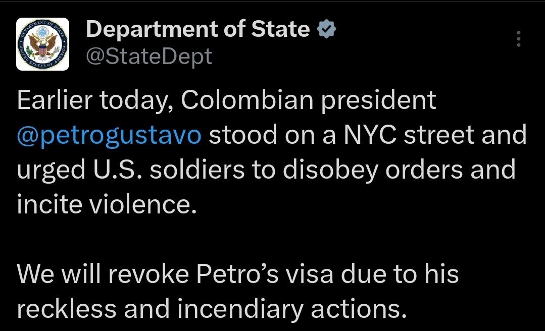 لغو ویزای رئیس جمهور کلمبیا توسط مقامات آمریکایی!