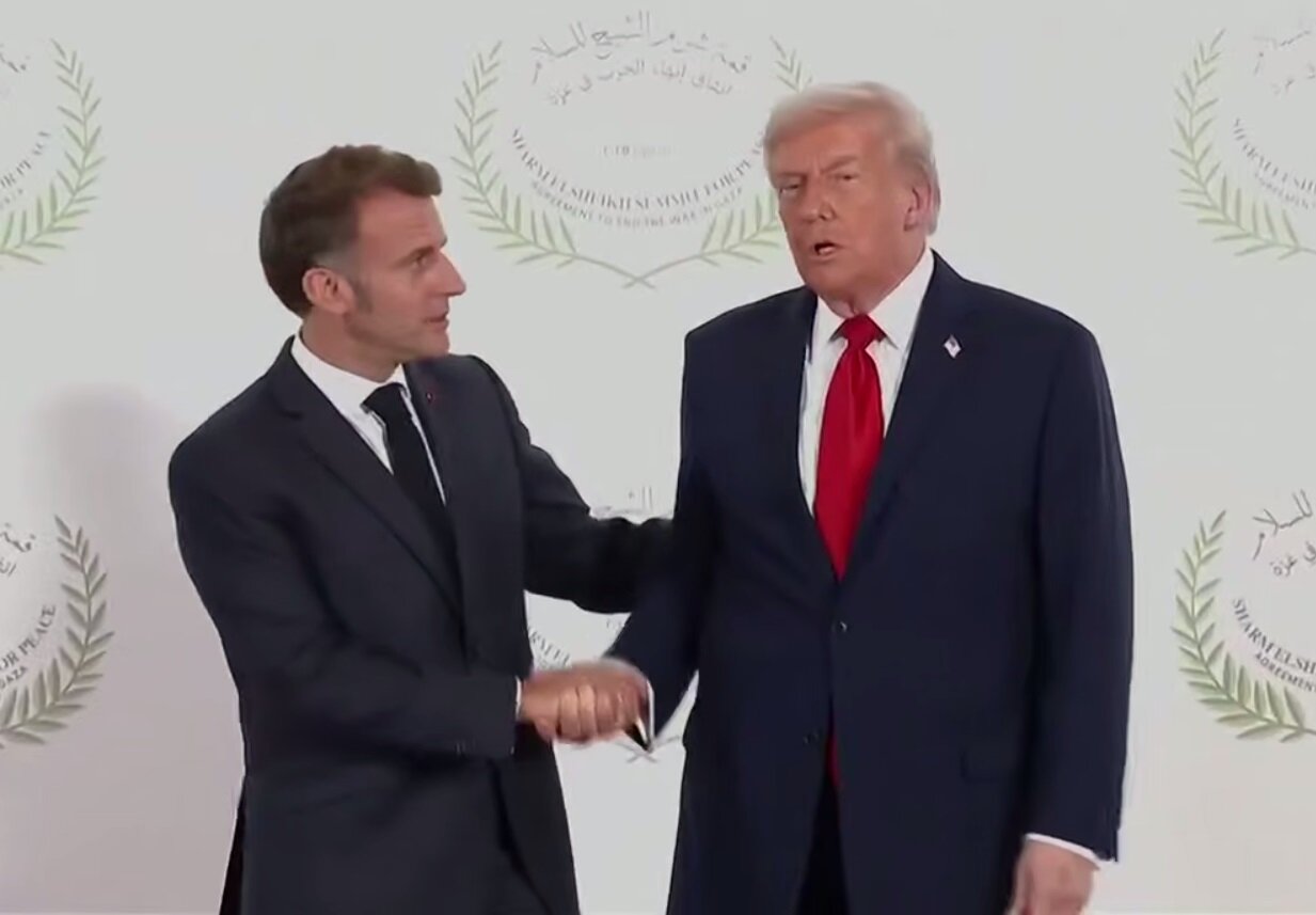 ترامپ حال ماکرون را گرفت +ویدیو