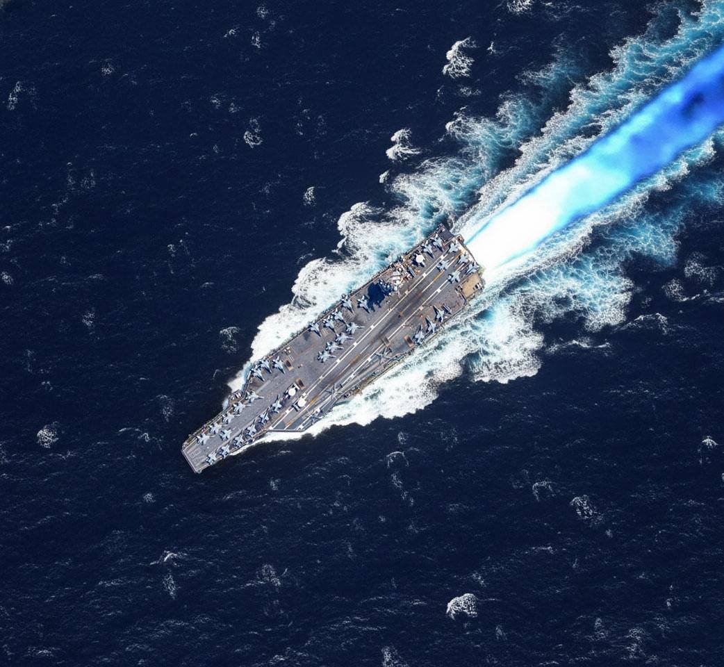 بوی جنگ جدید میآید؛ امریکا قدرتمندترین ناو جنگی جهان را به آب انداخت!