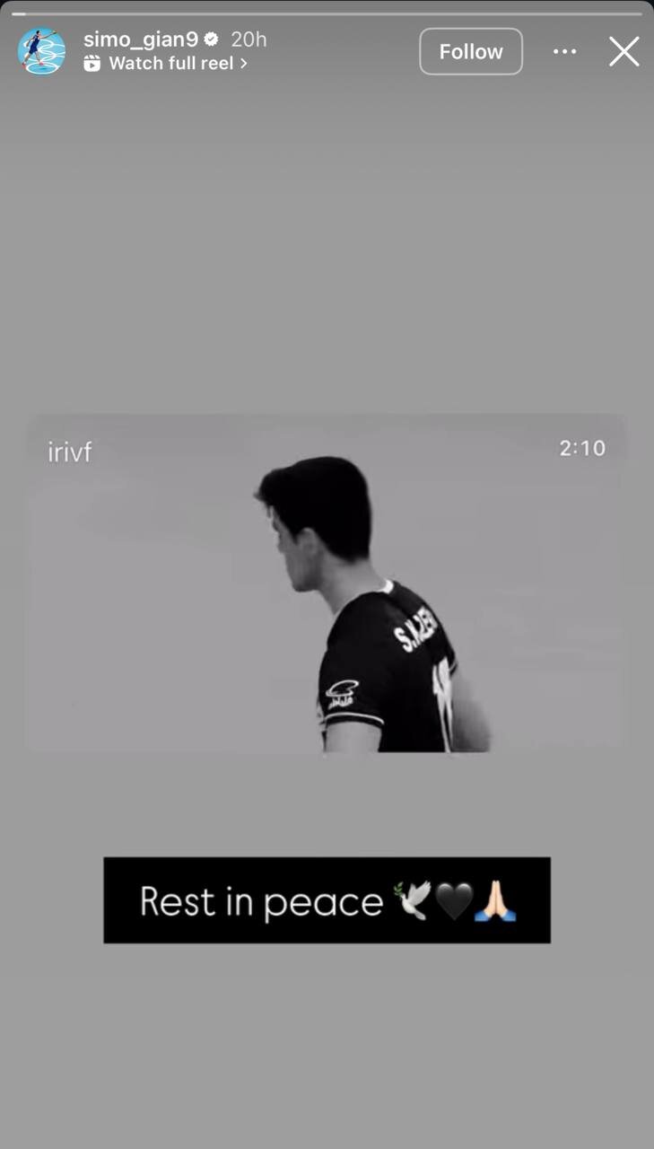 استوری ستاره ایتالیایی خطاب به صابر کاظمی +عکس