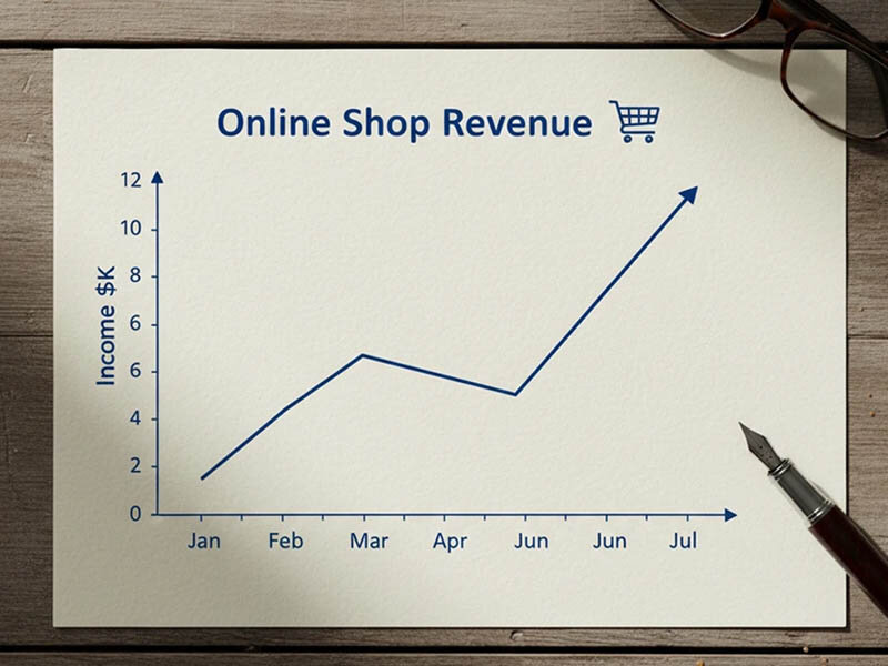 نمودار سعودی فروش یک آنلاین شاپ