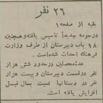 آمار خواندنی از دانش آموزان تهرانی ۷۰ سال پیش!