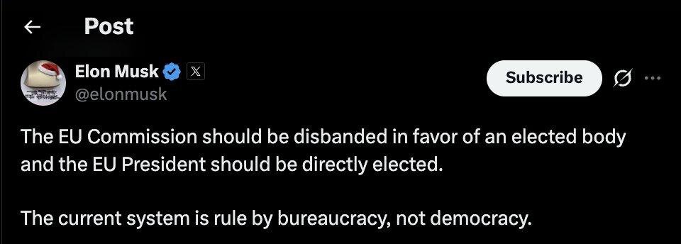 حمله ایلان ماسک به اتحادیه اروپا: باید منحل شود!