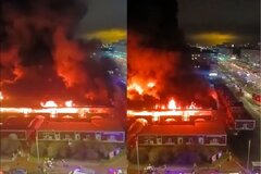 آتش به جان بازار سن پترزبورگ روسیه افتاد +ویدیو