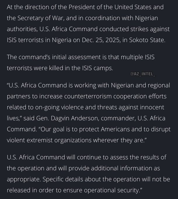 حمله موشکی آمریکا به داعش در شمال نیجریه +ویدیو