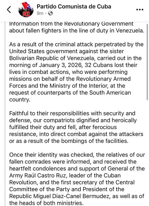 تازه‌ترین جزئیات از پشت پرده عملیات ربایش مادورو؛ ۳۲ کوبایی کشته شدند