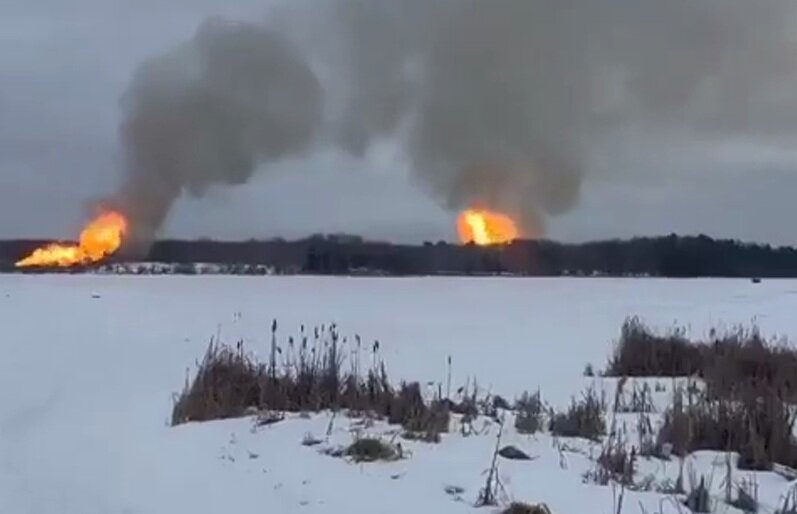 انفجار خط لوله همه‌جا را شعله‌ور کرد +ویدیو