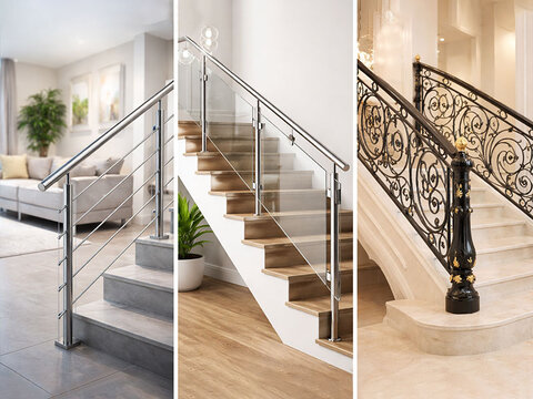 راهنمای جامع حفاظ راه پله؛ استیل، آهن یا شیشه کدام بهتر است؟