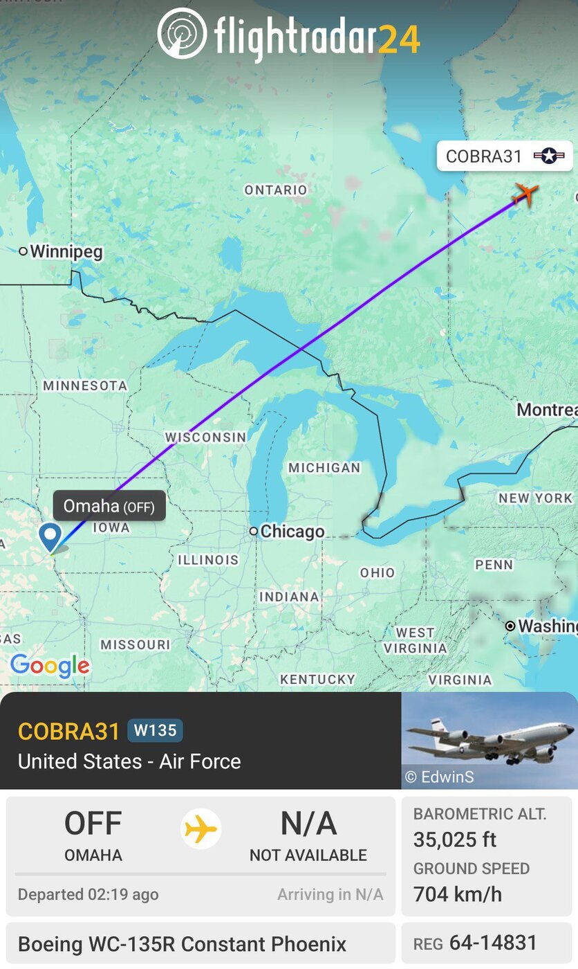 آمریکا هواپیمای ویژه COBRA31 را به سمت خاورمیانه فرستاد +عکس