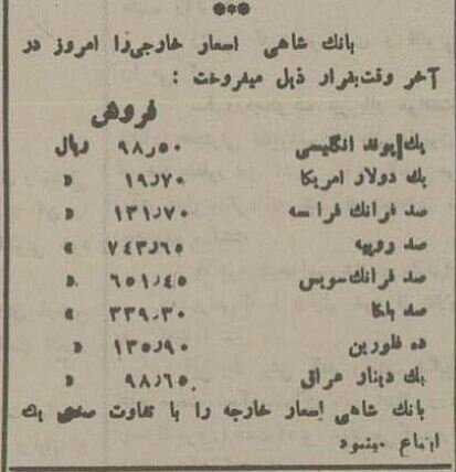 قیمت دلار و طلا و نقره در اوج قدرت رضاشاه چقدر بود؟ +عکس