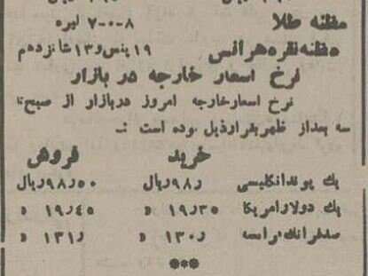 قیمت دلار و طلا و نقره در اوج قدرت رضاشاه چقدر بود؟ +عکس