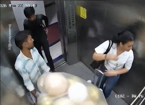 ویدیو| انفجار بادکنک‌های مهمانی در آسانسور همه را غافلگیر کرد