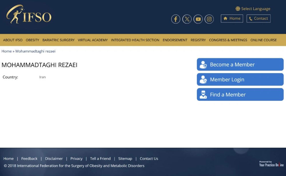 پروفایل دکتر محمدتقی رضایی عضو فدراسیون بینالمللی جراحی چاقی